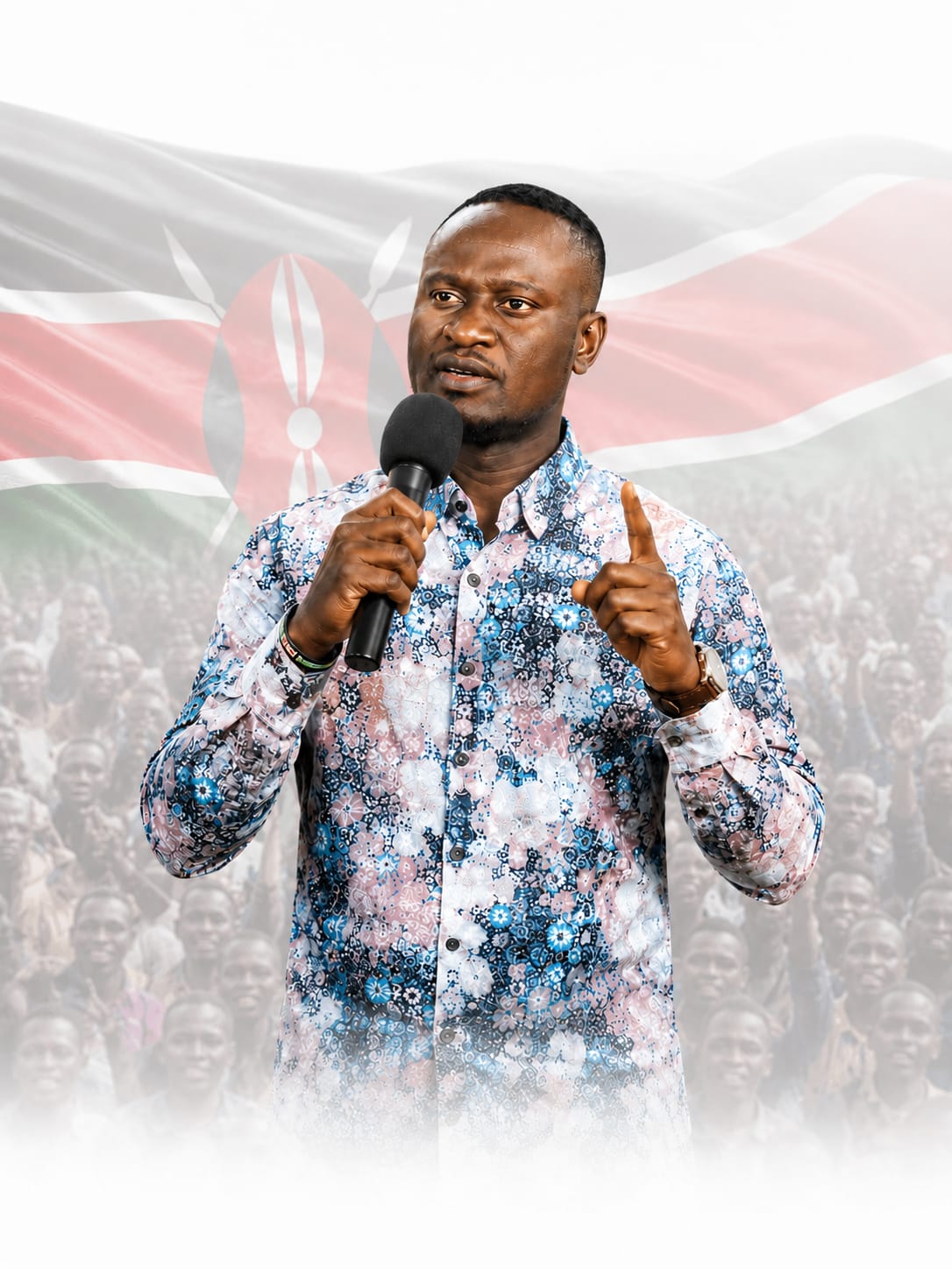 Levi Mulase speaking to the people of Busia