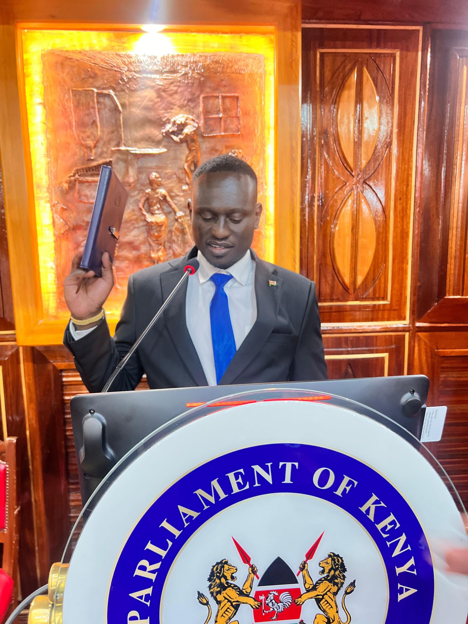 Levi Mulase taking the oath at Parliament of Kenya